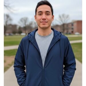 Birdie Bound Mens Full Zip Naval Academy Blue Lightweight Hooded Jacket Size 3XL